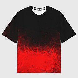 Мужская футболка оверсайз КРАСНО-ЧЕРНЫЙ ГРАДИЕНТ
