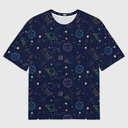 Футболка оверсайз мужская Далекий космос, цвет: 3D-принт