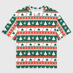 Мужская футболка оверсайз Новогодний орнамент