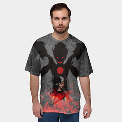 Футболка оверсайз мужская Черный клевер, цвет: 3D-принт — фото 2