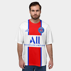 Футболка оверсайз мужская PSG, выездная сезон 2021, цвет: 3D-принт — фото 2