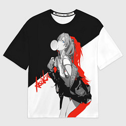 Мужская футболка оверсайз Asuka Langley Evangelion