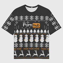 Футболка оверсайз мужская Christmas PornHub, цвет: 3D-принт
