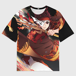 Футболка оверсайз мужская КЛИНОК РАССЕКАЮЩИЙ ДЕМОНОВ, цвет: 3D-принт
