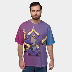 Футболка оверсайз мужская БГ многорукий, цвет: 3D-принт — фото 2