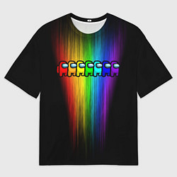 Футболка оверсайз мужская AMONG US - РАДУГА, цвет: 3D-принт