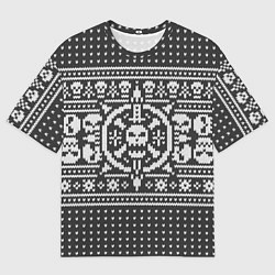 Мужская футболка оверсайз Свитер с черепами