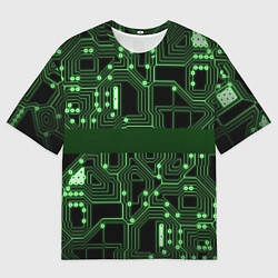 Мужская футболка оверсайз Неоновая схема