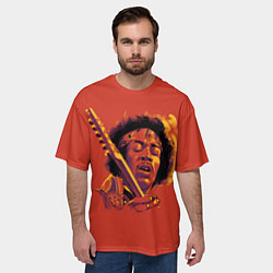 Футболка оверсайз мужская Джимми Хендрикс, цвет: 3D-принт — фото 2