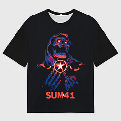 Футболка оверсайз мужская Sum 41 череп, цвет: 3D-принт