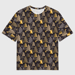 Футболка оверсайз мужская Ёлочки, цвет: 3D-принт