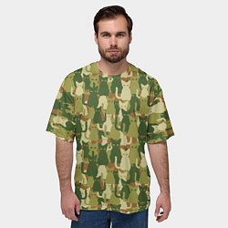 Футболка оверсайз мужская Камуфляж из котов, цвет: 3D-принт — фото 2
