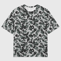 Мужская футболка оверсайз Вязанный камуфляж
