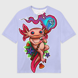 Футболка оверсайз мужская Магический аксолотль, цвет: 3D-принт