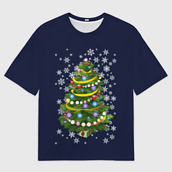 Мужская футболка оверсайз Новогодняя Ёлка