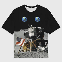 Футболка оверсайз мужская Высадка На Луну, цвет: 3D-принт