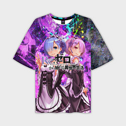 Мужская футболка оверсайз Re:Zero Жизнь с нуля