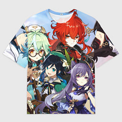 Мужская футболка оверсайз Персонажи Genshin Impact