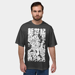 Футболка оверсайз мужская Евангилион, цвет: 3D-принт — фото 2