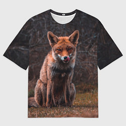 Футболка оверсайз мужская Хищная лисица, цвет: 3D-принт
