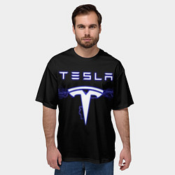 Футболка оверсайз мужская TESLA, цвет: 3D-принт — фото 2
