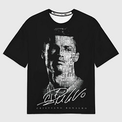 Футболка оверсайз мужская Кристиано Рональдо автограф, цвет: 3D-принт