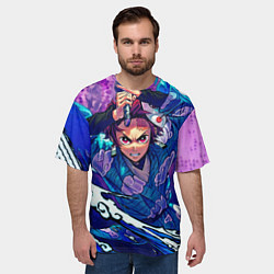 Футболка оверсайз мужская Танджиро камадо Клинок Демонов, цвет: 3D-принт — фото 2
