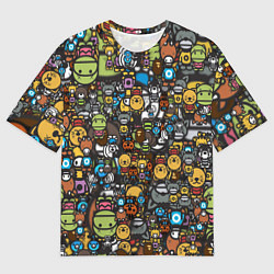 Мужская футболка оверсайз АНИМЕ СМАЙЛЫ