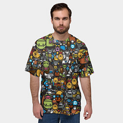 Футболка оверсайз мужская АНИМЕ СМАЙЛЫ, цвет: 3D-принт — фото 2