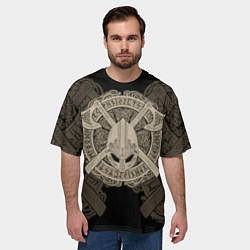 Футболка оверсайз мужская Воин, цвет: 3D-принт — фото 2