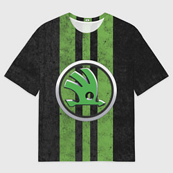 Футболка оверсайз мужская Skoda Green Logo Z, цвет: 3D-принт