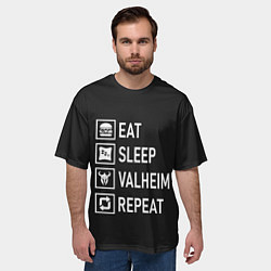 Футболка оверсайз мужская EatSleepValheimRepeat, цвет: 3D-принт — фото 2