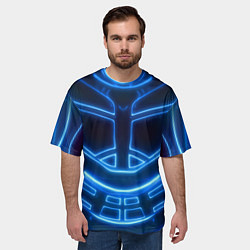 Футболка оверсайз мужская Неоновая броня Neon Armor, цвет: 3D-принт — фото 2