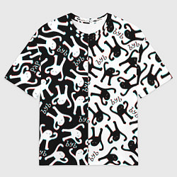 Мужская футболка оверсайз МЕМ КОТ ЪУЪ СЪУКА