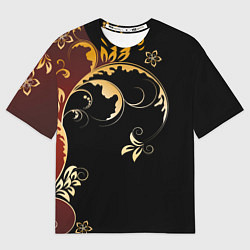 Футболка оверсайз мужская Узор - Хохлома, цвет: 3D-принт
