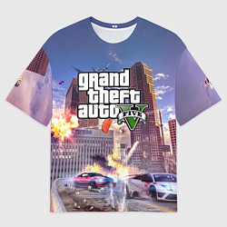 Футболка оверсайз мужская ЭКШЕН Grand Theft Auto V, цвет: 3D-принт