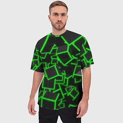 Футболка оверсайз мужская Cyber cube, цвет: 3D-принт — фото 2