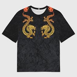 Мужская футболка оверсайз GOLD CHINA DRAGONS