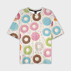Мужская футболка оверсайз Пончики Donuts