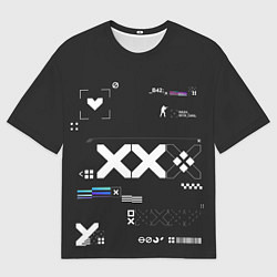 Мужская футболка оверсайз Desert Eagle: Printstream Graphite