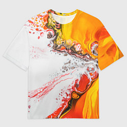 Мужская футболка оверсайз Рисунок желтой краской