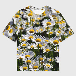 Мужская футболка оверсайз Ромашки