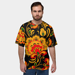 Футболка оверсайз мужская Хохлома, цвет: 3D-принт — фото 2