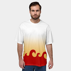 Футболка оверсайз мужская ШИНДЖУРО РЕНГОКУ KNY, цвет: 3D-принт — фото 2