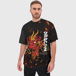 Футболка оверсайз мужская Dragon Огненный дракон, цвет: 3D-принт — фото 2