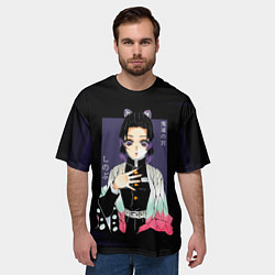 Футболка оверсайз мужская Шинобу Кочо Kimetsu no Yaiba, цвет: 3D-принт — фото 2