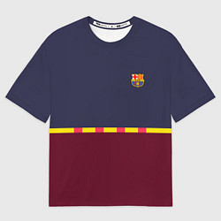 Мужская футболка оверсайз FC Barcelona Flag and team Logo 202122