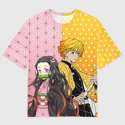 Футболка оверсайз мужская ЗЕНИЦУ И НЕЗУКА КЛИНОК, цвет: 3D-принт