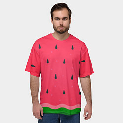 Футболка оверсайз мужская Текстура арбуза, цвет: 3D-принт — фото 2