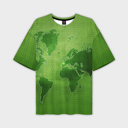 Мужская футболка оверсайз Карта мира